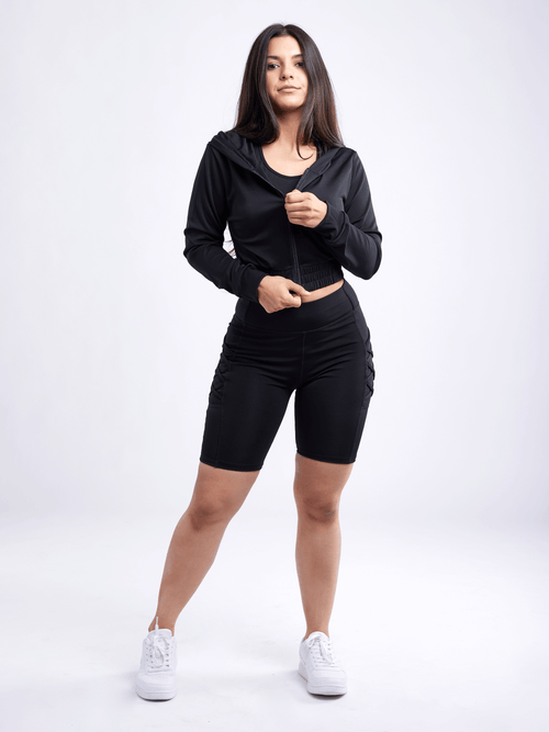 JupiterGear Athletic Zip-Up Crop Hoodie Jacket