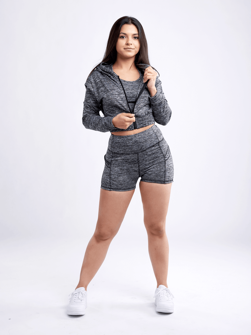 JupiterGear Athletic Zip-Up Crop Hoodie Jacket